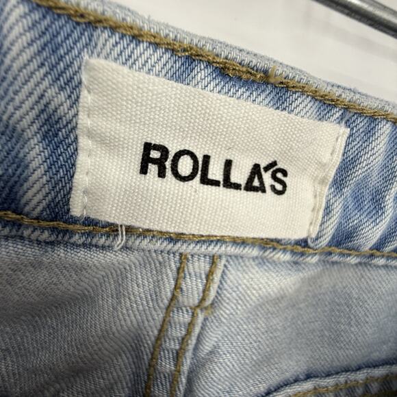 Rollas High Rise Regular Fit Straight Leg Jeans size 27 Light Blue Denim 30" ins - Picture 9 of 13